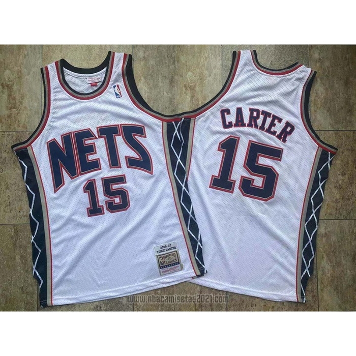 Camiseta Brooklyn Nets Vince Carter #15 Mitchell & Ness 2006-07 Blanco